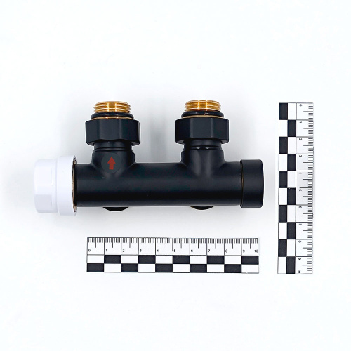 Узел нижнего подключения Primoclima Armature "Thermolink" термостатический угл. левый 1/2х3/4 черный фото 3