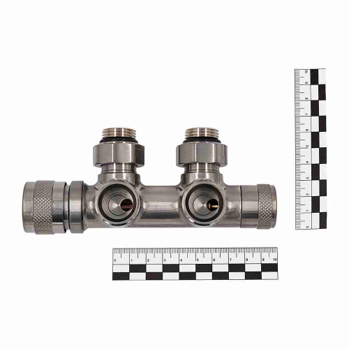 Узел нижнего подключения Primoclima Armature термостат."Lunar" угловой правый 1/2"х3/4"Е, Никель мат фото 3