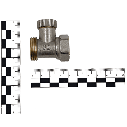 Клапан запорный Primoclima Armature прямой ВР-НР 1/2"х3/4", без хвостовика, никель фото 2