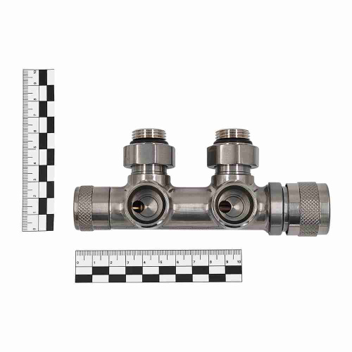 Узел нижнего подключения терм. Primoclima Armature "Lunar" угловой левый 1/2"х3/4"Е, цвет никель мат фото 2