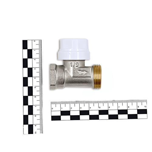 Вентиль прямой Primoclima Armature термостатический ВР-НР 1/2"х3/4", без хвостовика, никель фото 2