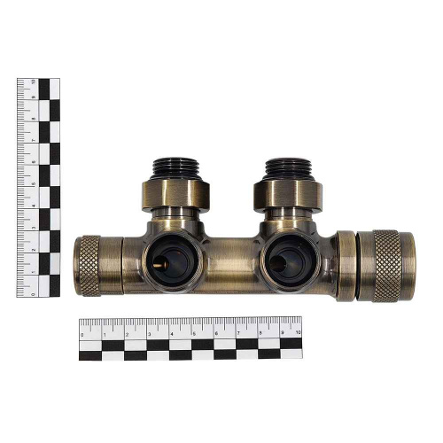 Узел нижнего подключения терм. Primoclima Armature "Lunar" угловой левый 1/2"х3/4"Е, цвет бронза фото 4