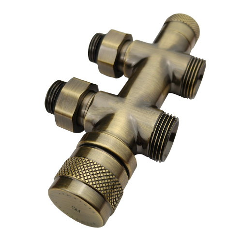 Узел нижнего подключения Primoclima Armature термостатический "Lunar" прямой 1/2"х3/4"Е, Бронза фото 2